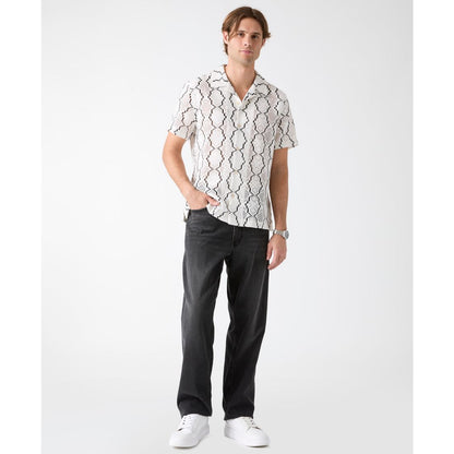 Guess Men's Carter Geometric Crochet Resort Shirt