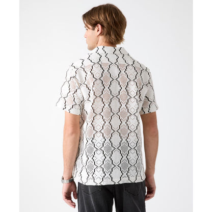 Guess Men's Carter Geometric Crochet Resort Shirt
