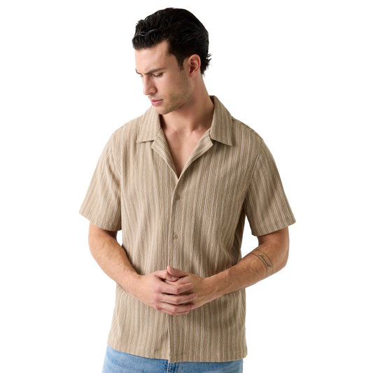Guess Men's Resort Blend Textured Woven Short-Sleeve Shirt