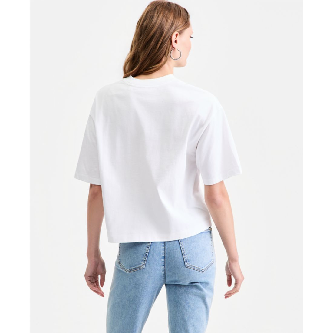 Guess Women's Cotton Oversized French Lips Tee