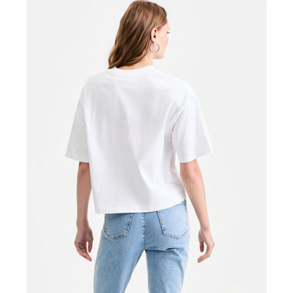 Guess Women's Cotton Oversized French Lips Tee