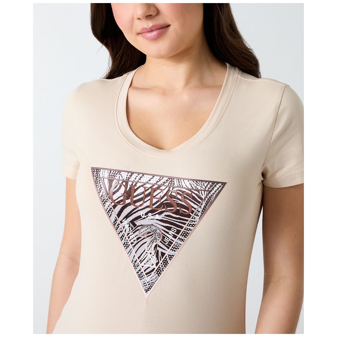 Guess Women's Short-Sleeve Triangle Design T-Shirt