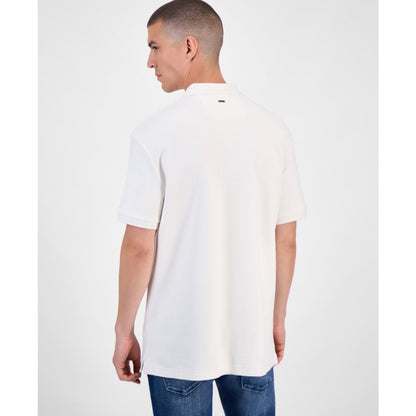 Guess Minimal Logo Short Sleeve Textured Polo Shirt