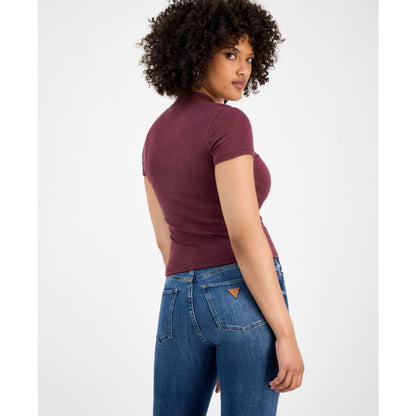 Guess Women's Licia Short-Sleeve Mock-Neck Top