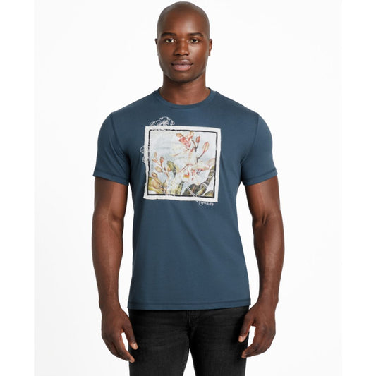 Guess Men's Short Sleeve Crewneck Flower Box Graphic T-Shirt