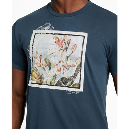 Guess Men's Short Sleeve Crewneck Flower Box Graphic T-Shirt
