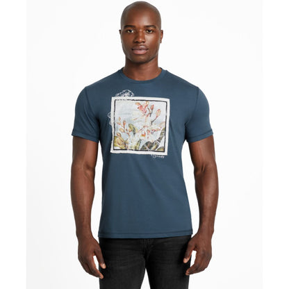 Guess Men's Short Sleeve Crewneck Flower Box Graphic T-Shirt