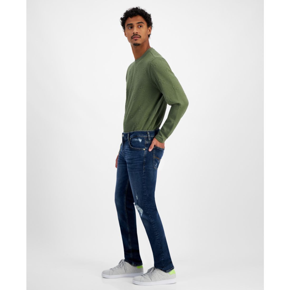 Guess Men's Destroyed Slim Tapered Fit Jeans