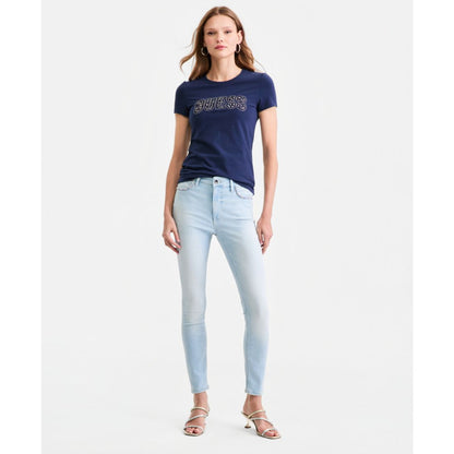 Guess Women's Embellished Lace Logo Short-Sleeve T-Shirt