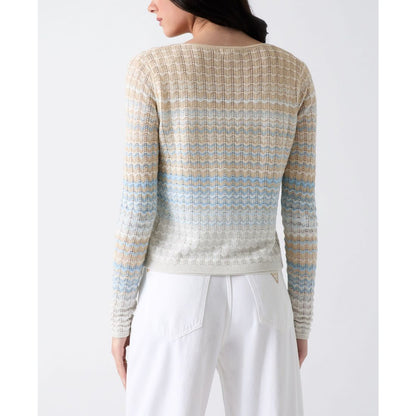 Guess Women's Rosalyn Cover Shoulder V-Neck Cropped Sweater
