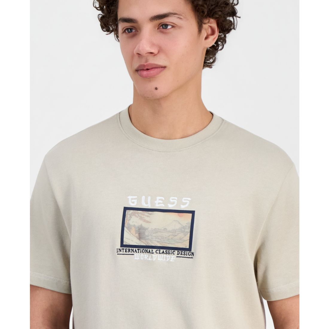 Guess Men's Japanese Landscape Graphic T-Shirt
