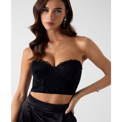 Guess Women's Sleeveless Alessia Lace Corset Top