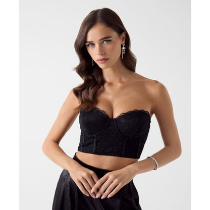 Guess Women's Sleeveless Alessia Lace Corset Top