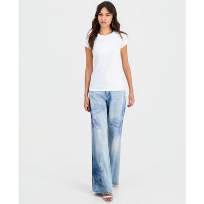 Guess Women's Triangle Lace Logo Short-Sleeve T-Shirt