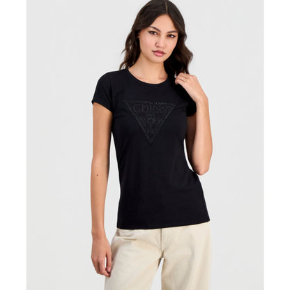 Guess Women's Triangle Lace Logo Short-Sleeve T-Shirt