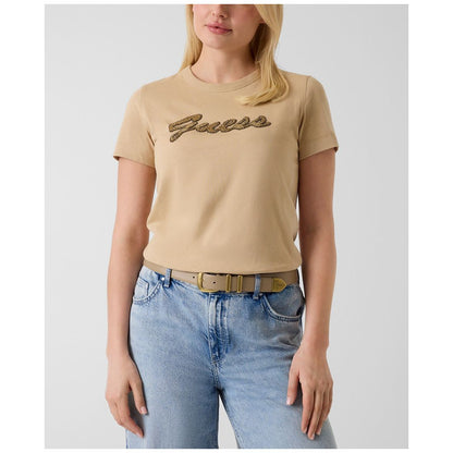 Guess Women's Beads Script Crewneck Cotton T-Shirt