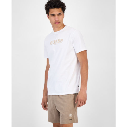 Guess Men's Short Sleeve Embroidered Logo Crewneck T-Shirt