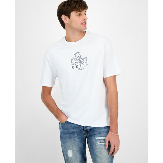 Guess Men's Quattro G Relaxed Fit Short Sleeve Crewneck Graphic T-Shirt