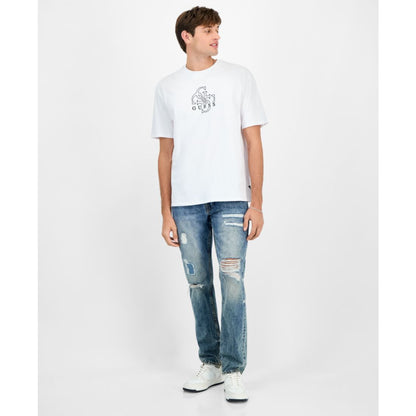 Guess Men's Quattro G Relaxed Fit Short Sleeve Crewneck Graphic T-Shirt