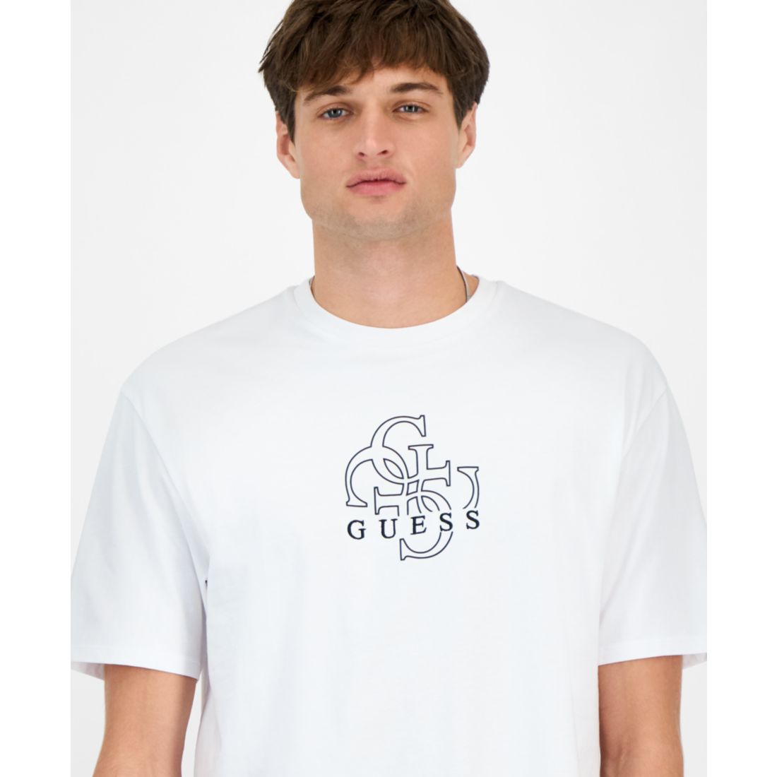 Guess Men's Quattro G Relaxed Fit Short Sleeve Crewneck Graphic T-Shirt