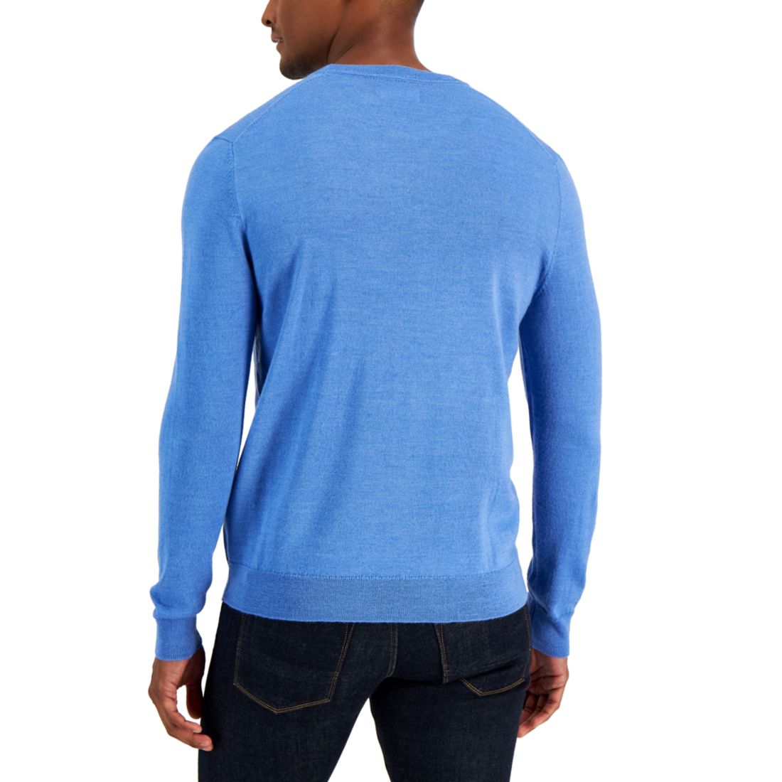 Club Room Men's Solid Crew Neck Merino Wool Blend Sweater, Created for Macy's