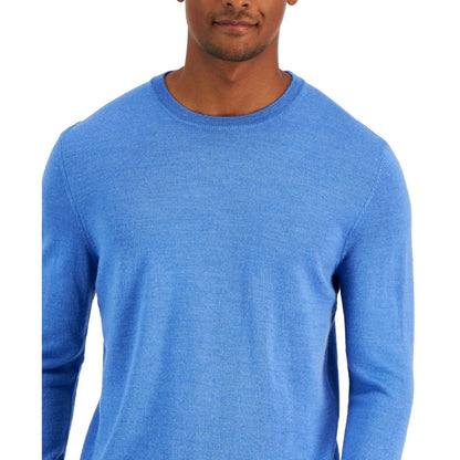Club Room Men's Solid Crew Neck Merino Wool Blend Sweater, Created for Macy's