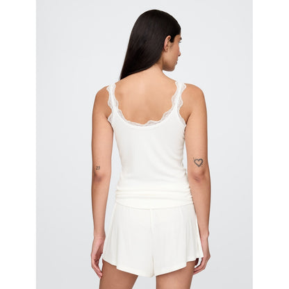 Women's Mini Rib Lace Pj Tank Top