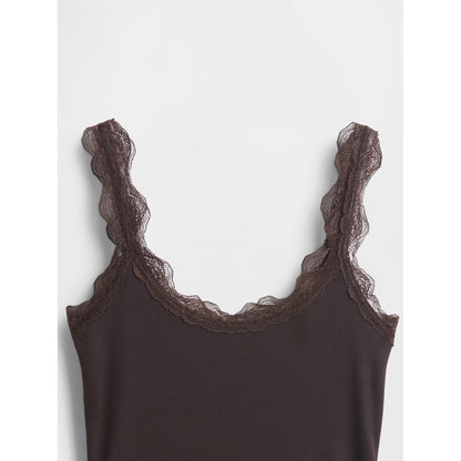 Women's Mini Rib Lace Pj Tank Top