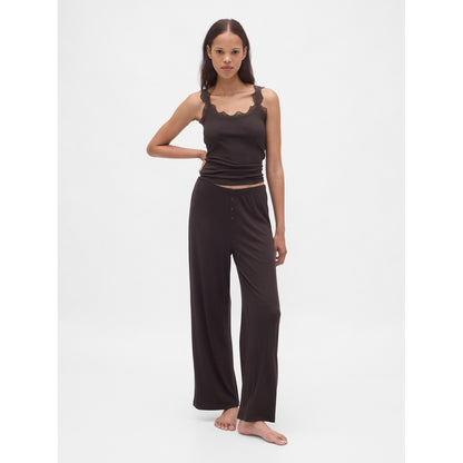 Women's Mini Rib Lace Pj Tank Top
