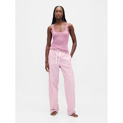 Women's Mini Rib Lace Pj Tank Top