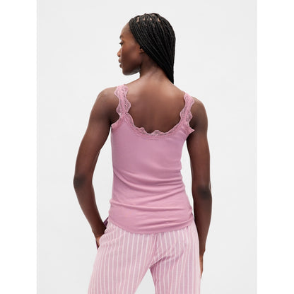 Women's Mini Rib Lace Pj Tank Top