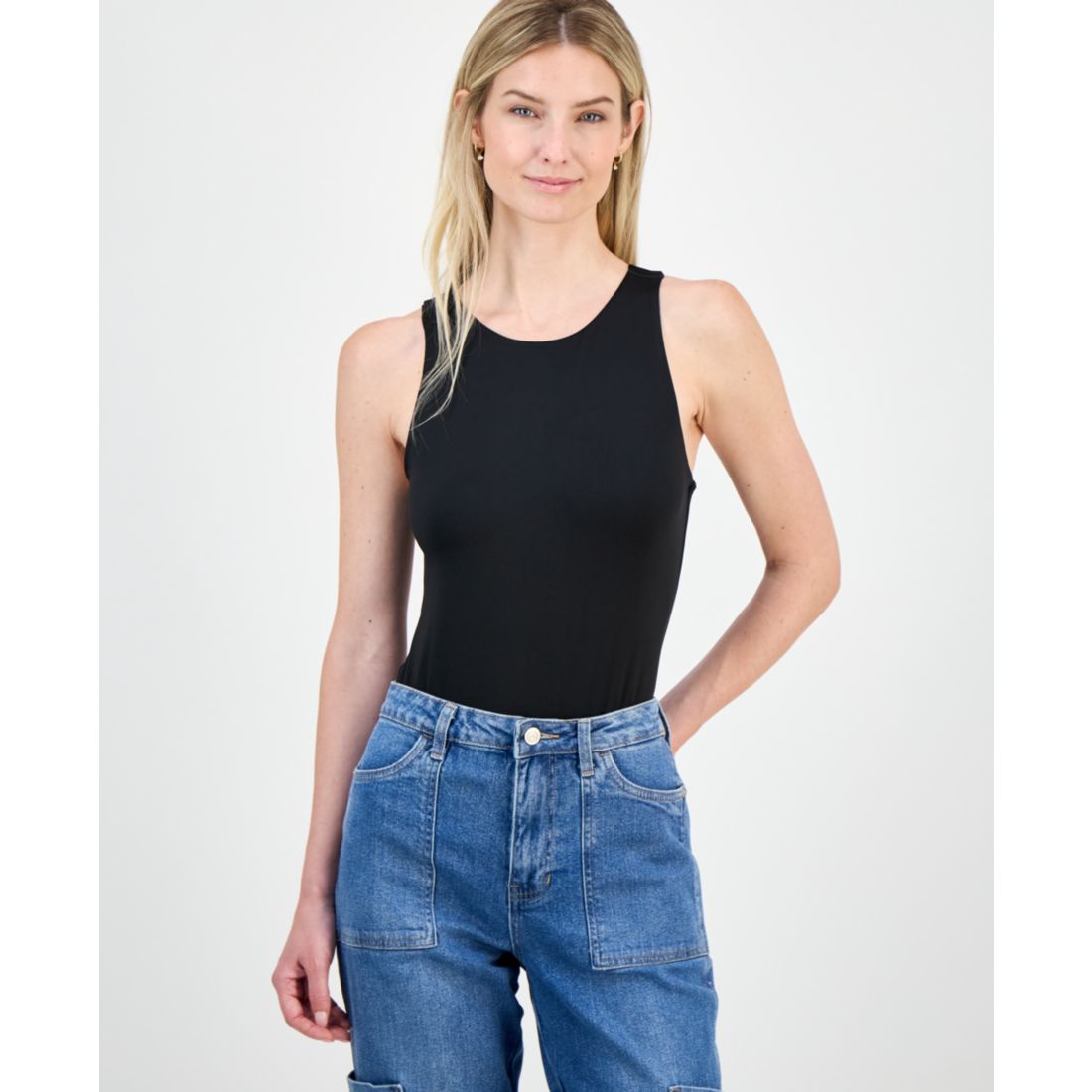 And Now This Women's Sleeveless Front-Lined High Neck Bodysuit