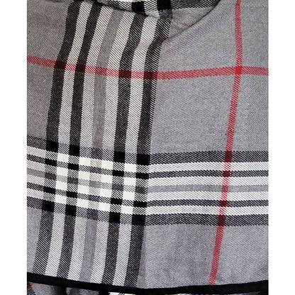 Fraas Women's Solid Border Plaid Rounded Edge Wrap