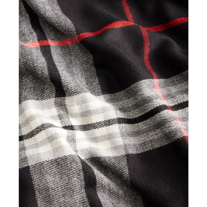 Fraas Women's Solid Border Plaid Rounded Edge Wrap