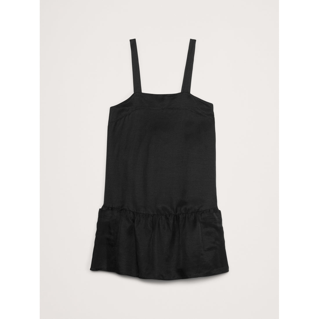 Viscose-Linen Flounce-Hem Mini Dress