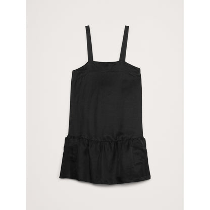 Viscose-Linen Flounce-Hem Mini Dress