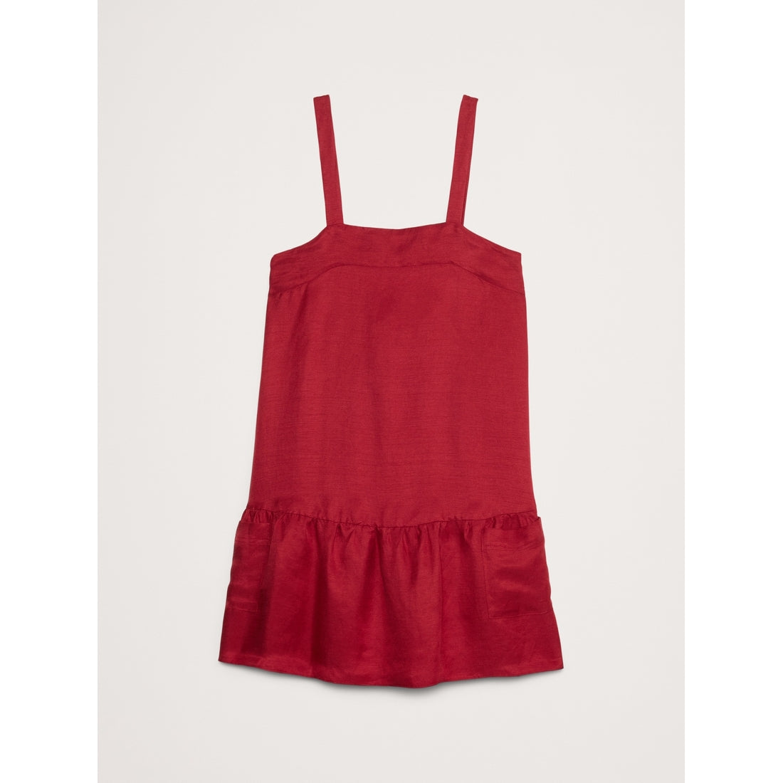 Viscose-Linen Flounce-Hem Mini Dress