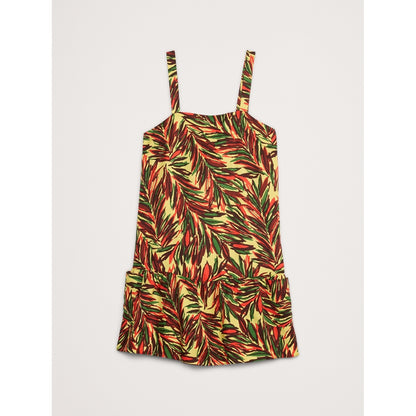 Viscose-Linen Flounce-Hem Mini Dress