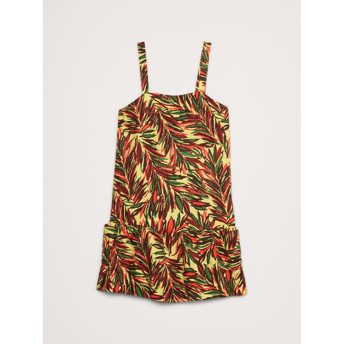 Viscose-Linen Flounce-Hem Mini Dress