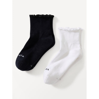 Women's Ruffle Everyday Quarter Crew Sock 2-Pack