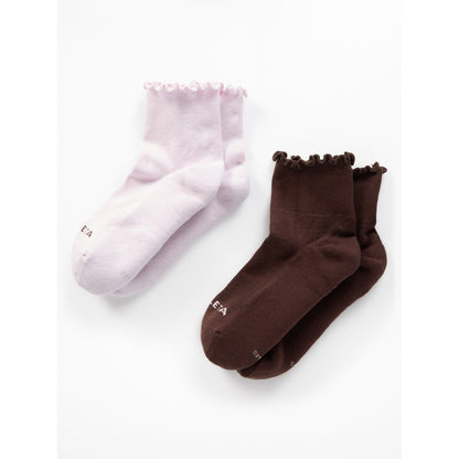 Women's Ruffle Everyday Quarter Crew Sock 2-Pack