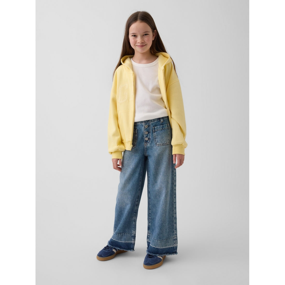 Girls' High Rise Stride Wide-Leg Ankle Jeans