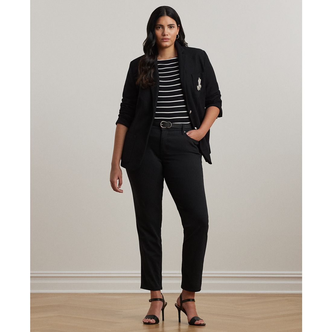 Lauren Ralph Lauren Plus Size Striped Cotton Boatneck T-Shirt