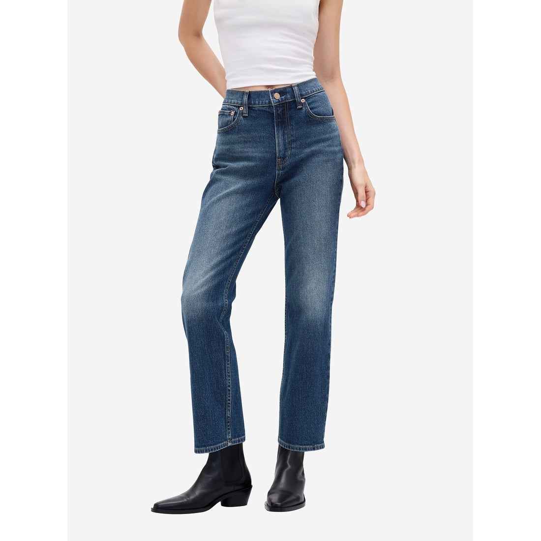 Women's High Rise '90S Slim Straight Crop Jeans