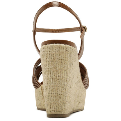 Arezzo Women's Charlotte Round Toe Wedge Sandals