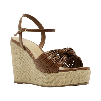 Arezzo Women's Charlotte Round Toe Wedge Sandals