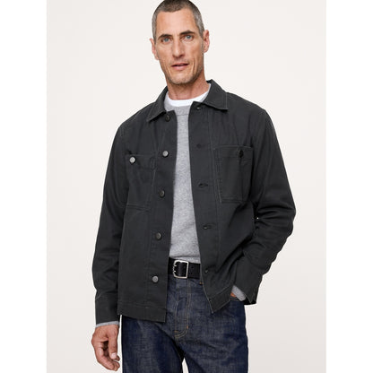 Men's Coated Cotton Twill Overshirt