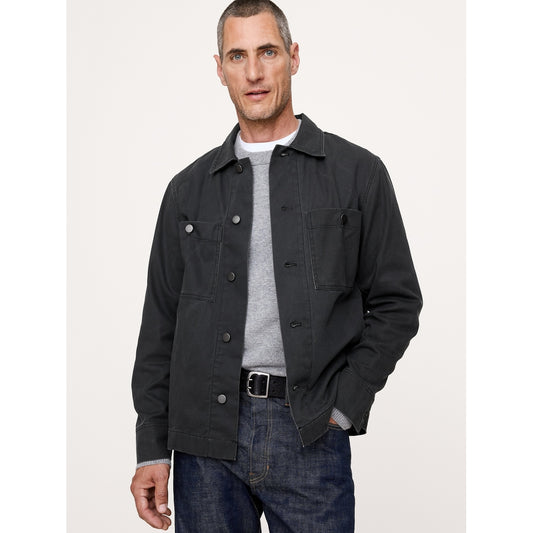 Men's Coated Cotton Twill Overshirt