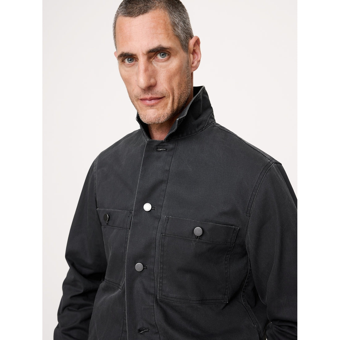 Men's Coated Cotton Twill Overshirt