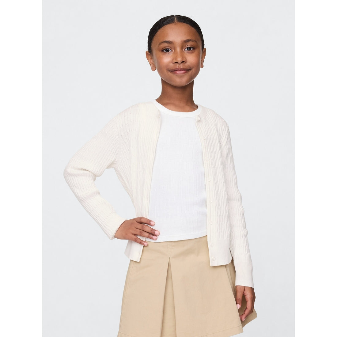 Girls' Uniform Cardigan Sweater